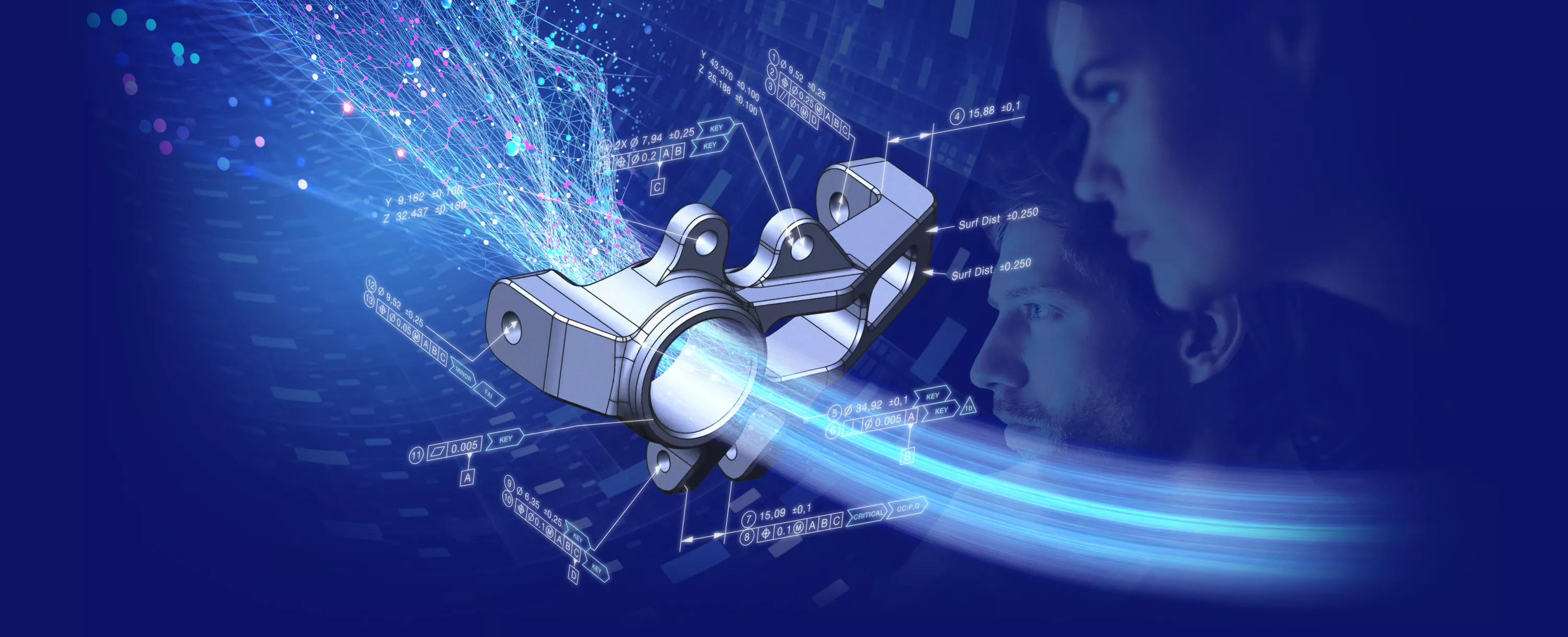 De kern van een modelgebaseerde definitieoplossing is een digitaal geannoteerd 3D CAD-model dat 3D-geometrie, PMI, enz. bevat.